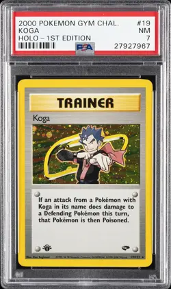 2000 POKEMON GYM CHALLENGE 1ST EDITION #19 KOGA-HOLO PSA 7 - Image 1