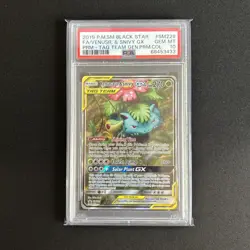 2019 POKEMON SM BLACK STAR PROMO #SM229 FULL ART/VENUSAUR & SNIVY GX PSA 10 - Image 1