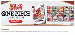 Round 1 One Piece TCG Promo- ENGLISH (PHASE 2) 10 SEALED PACKS / PRESALE - Image 1
