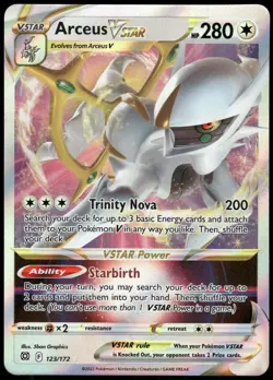 Pokemon Arceus VSTAR Ultra Rare SWSH09: Brilliant Stars 123/172 NM Holo - Image 1