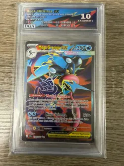 TCG Mega Greninja EX Secret Rare Full Art 350 HP 100/86 Chaos Rising DGA 10.0 - Image 1