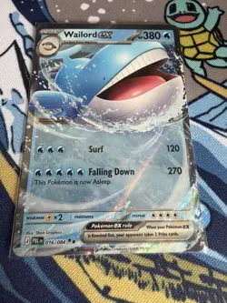 POKEMON card - WAILORD EX - 016/084 DOUBLE RARE HOLO PITCH BLACK - Image 1