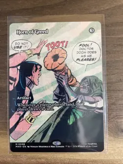 MTG Horn of Greed #0098 Borderless Mythic Marvel Universe Eternal-Legal (MAR) - Image 1