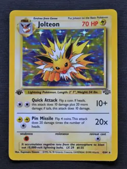 Jolteon #4 / 64 1st Edition Jungle Holo - NM - Pokemon 1999 - Image 1