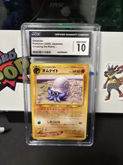 Omanyte Pokemon TCG 2000 Japanese Crossing the Ruins CGC 10 #138 Lv.21 Pop 67 - Image 1