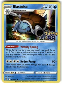 Blastoise Holofoil 017/078 Near Mint Pokemon GO - Image 1