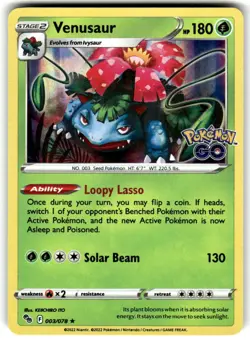 Venusaur Holofoil 003/078 Near Mint Pokemon GO - Image 1