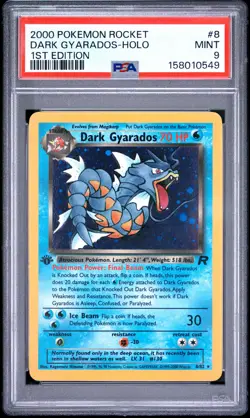 2000 POKEMON ROCKET 1ST EDITION #8 DARK GYARADOS-HOLO PSA 9 - Image 1