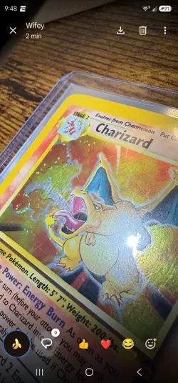 Pokemon TCG Charizard Base Set 2 Holo Unlimited Rare Card SWIRL 4/130 LP - Image 1