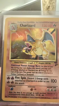 Pokemon TCG Charizard Base Set 2 Holo Unlimited Rare Card SWIRL 4/130 LP - Image 2
