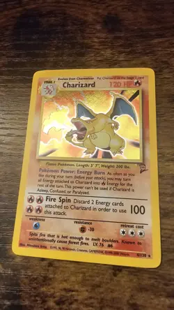 Pokemon TCG Charizard Base Set 2 Holo Unlimited Rare Card SWIRL 4/130 LP - Image 3