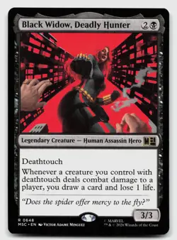 Black Widow, Deadly Hunter 648 Commander: Marvel Super Heroes MTG NM - Image 1