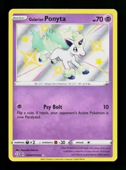 Galarian Ponyta SV047/SV122 Shiny Rare Shining Fates Shiny Vault Pokemon NM - Image 1