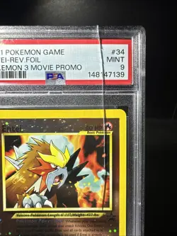2001 Pokemon Entei 34/53 Wotc Promo Reverse Holo PSA 9 *read* - Image 3