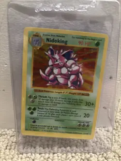 WOC Pokemon TCG Nidoking 11/102 Base Set Unlimited Holo Rare 1999 EN 90HP - Image 1