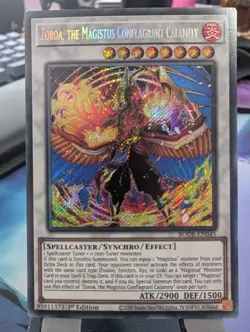YuGiOh! Zoroa, The Magistus Conflagrant Calamity BODE-EN045 Secret Rare 1st Ed - Image 1