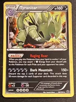 Pokemon TCG Tyranitar Holo Promo Card 56/124 Cosmos HOLO BLEED ERROR NM+ Rare - Image 1