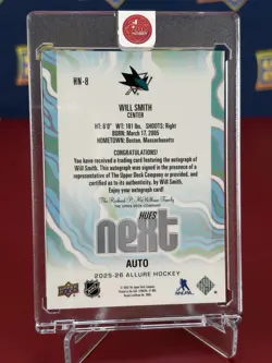 2025-25 Upper Deck Allure Will Smith Hues Next Auto Sharks #HN-8 - Image 2