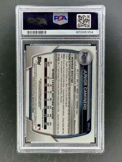 2023 Bowman Mega Box Junior Caminero Chrome Prospect Autograph PSA 10 GEM MINT - Image 2