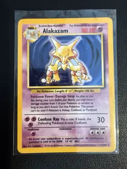 Alakazam Holo Rare Pokemon TCG Card 1/102 Base Set 1999 Unlimited Ungraded - Image 1