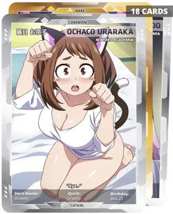 Ochaco Uraraka WAIFU Cards Anime Collection (18 UNCENSORED CARDS) - Image 1