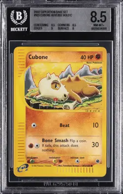 2002 POKEMON: E-CARD SERIES EXPEDITION BASE SET - REVERSE HOLO CUBONE BGS 8.5 - Image 1