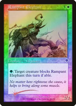 Rampant Elephant FOIL Invasion HEAVILY PLD White Common MAGIC MTG CARD ABUGames - Image 1