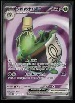 Sinistcha ex 189/167 Twilight Masquerade Holo NM/M Pokemon - Image 1