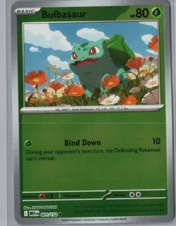 Bulbasaur 001/132 Common Mega Evolution Pokemon Reverse Holo Near Mint - Image 1