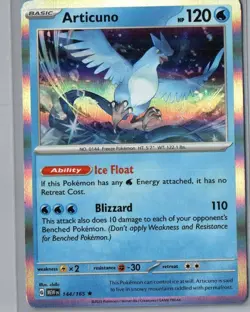 Articuno 144/165 Rare 151 Pokemon Holo Near Mint - Image 1