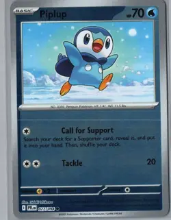 Piplup 027/094 Common Phantasmal Flames Pokemon Reverse Holo Near Mint - Image 1