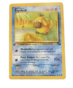 Pokemon TCG Pokemon Psyduck Common Regular 1st edition Fossil 53/62 NM WoTC - Image 2