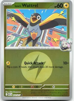 Iono's Wattrel (Energy Symbol Pattern) 071/217 Ascended Heroes Reverse Holo NM - Image 1