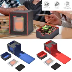 Card Deck Box Storage Holds 100+ Trading Game Card Case Magnetic PU Leather - Image 1