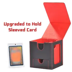 Card Deck Box Storage Holds 100+ Trading Game Card Case Magnetic PU Leather - Image 3