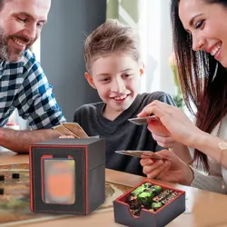 Card Deck Box Storage Holds 100+ Trading Game Card Case Magnetic PU Leather - Image 4