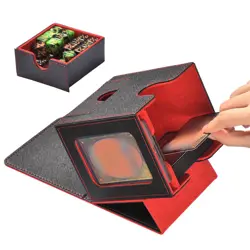 Card Deck Box Storage Holds 100+ Trading Game Card Case Magnetic PU Leather - Image 5