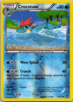Croconaw 16/119 Uncommon Phantom Forces Pokemon Reverse Holo Near Mint - Image 1