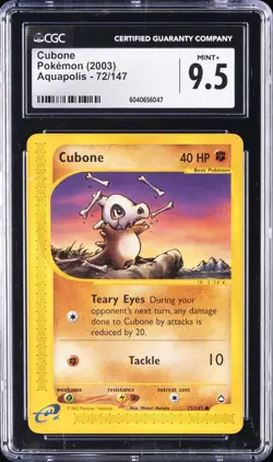 2003 POKEMON AQUAPOLIS #72/147 CUBONE CGC 9.5 - Image 1