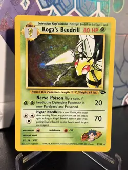 KOGA'S BEEDRILL 9/132 Pokemon Gym Challenge Holo LP+ - Image 1