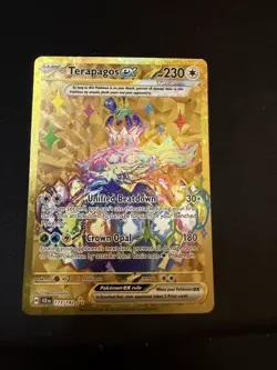 Pokemon Terapagos EX Gold 173/142 Stellar Crown NM - Image 1