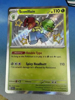 Scovillain 107/091 Shiny Secret Rare Paldean Fates Pokemon Card - Image 1