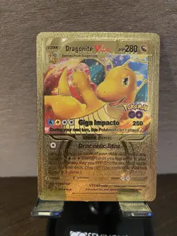 Dragonite Foil Metal Pokemon Pokemon Fan Art Collectible Card Trading - Image 1