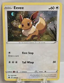 Pokemon Eevee SWSH095 Sword & Shield Promo Holo TCG Card English - Image 1