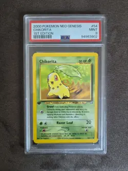 PSA 9 CHIKORITA 1st Edition 2000 Neo Genesis 54/111 Pokemon Ken Sugimori MINT - Image 1