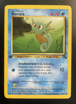 Horsea 49/62 1st Edition Fossil Set Pokemon Card LP- - Image 1