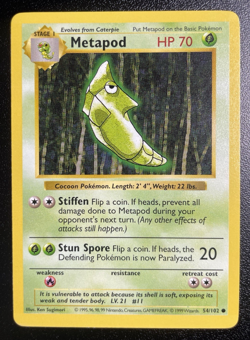 Metapod 54/102 Shadowless Base Set Pokemon NM - Image 1