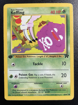 1st Edition Koffing Pokemon Card Team Rocket 58/82 LP- - Image 1