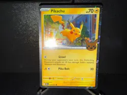 2024 Pokemon Pikachu 018 Trick or Trade Paldean Fates Cosmos Holo SWIRL Card NM+ - Image 1