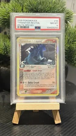 2005 POKEMON EX DELTA SPECIES #16 TYRANITAR-REVERSE FOIL PSA 8 STAMPED - Image 1